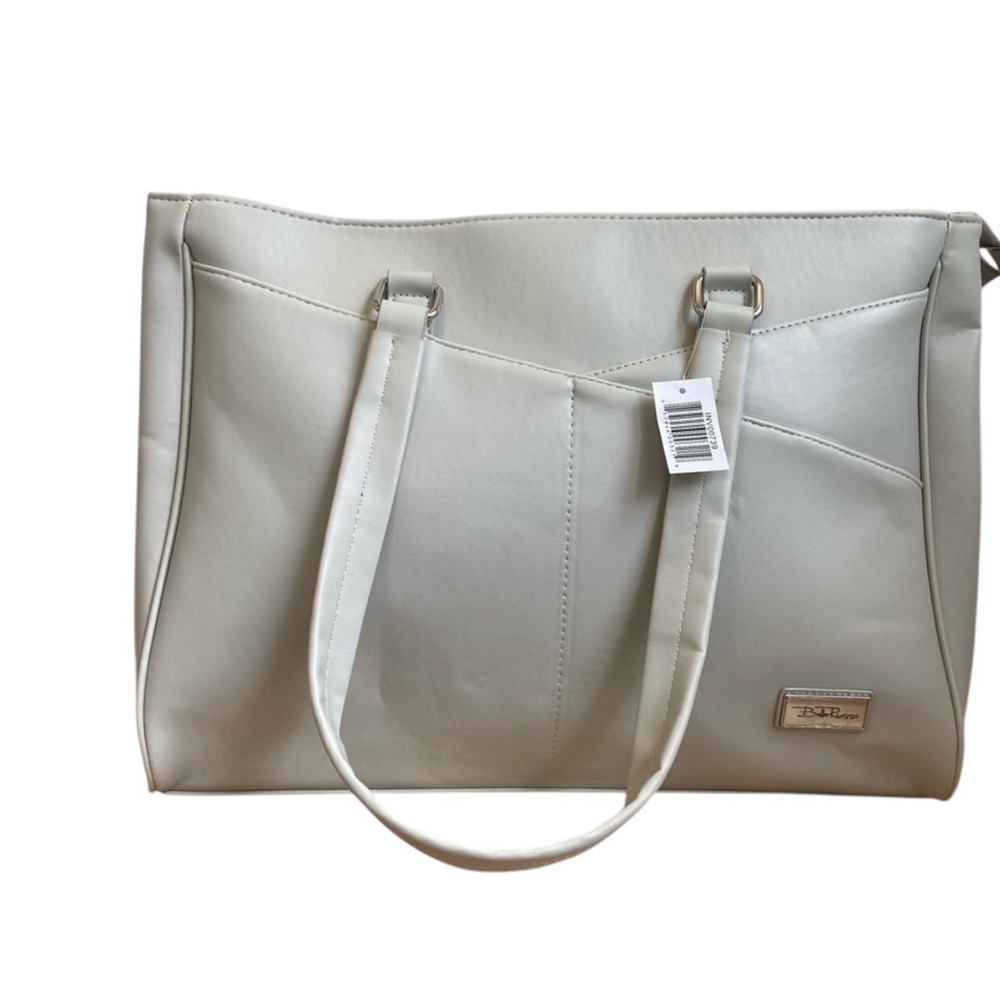 Bella Russo Laptop bag tote neutral light silver grey Large Brand New hearts